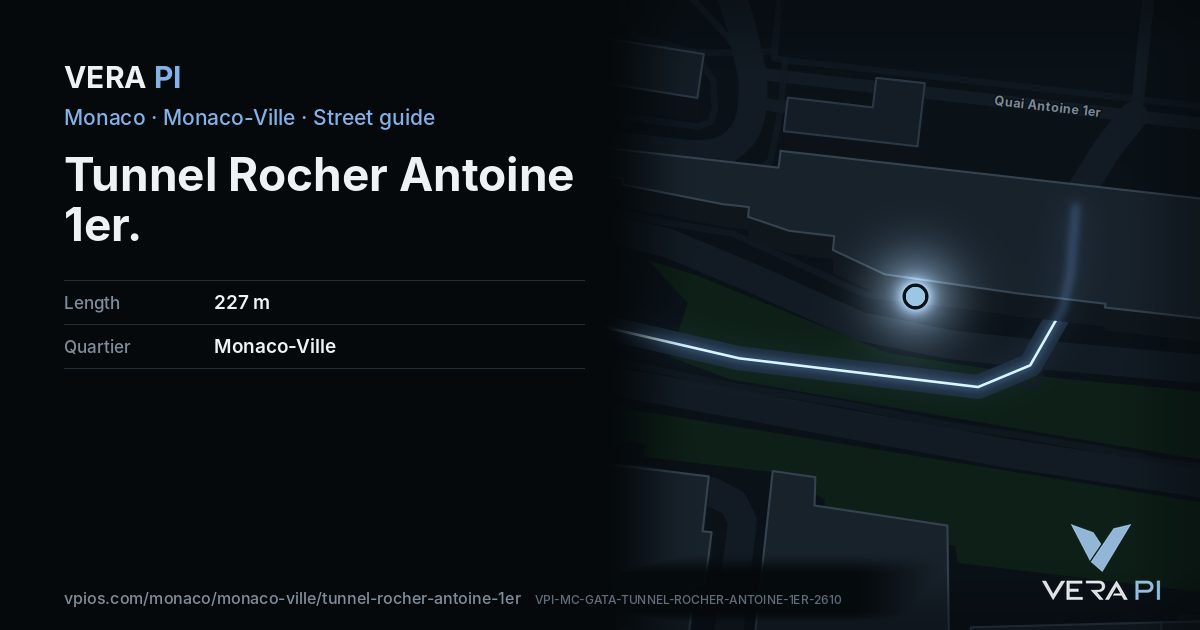 The VERA PI card for Tunnel Rocher Antoine 1er