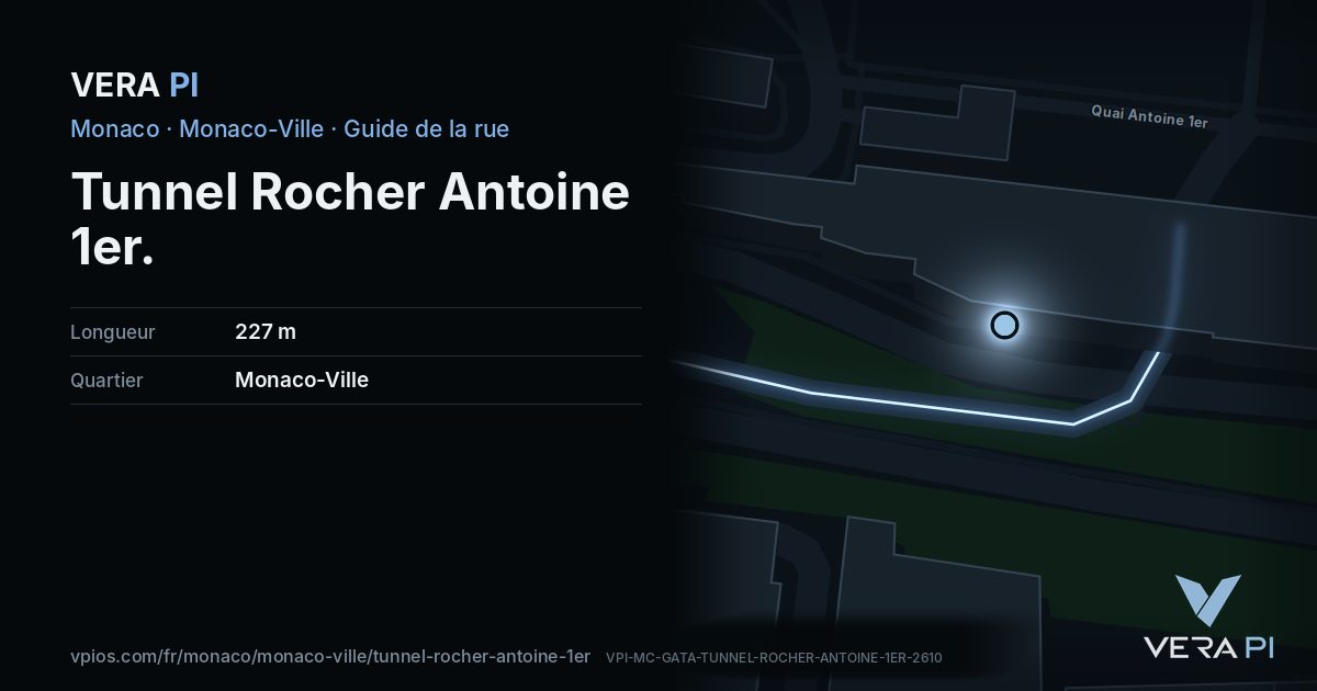 La carte VERA PI de Tunnel Rocher Antoine 1er