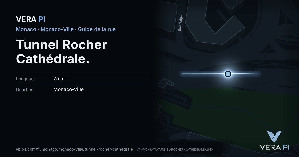 La carte VERA PI de Tunnel Rocher Cathédrale