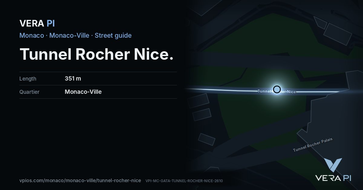 The VERA PI card for Tunnel Rocher Nice