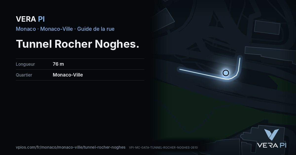 La carte VERA PI de Tunnel Rocher Noghes