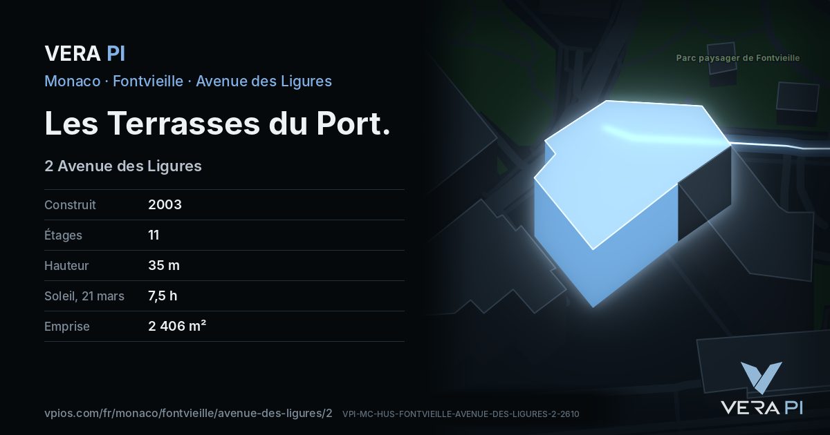 La carte VERA PI de Les Terrasses du Port