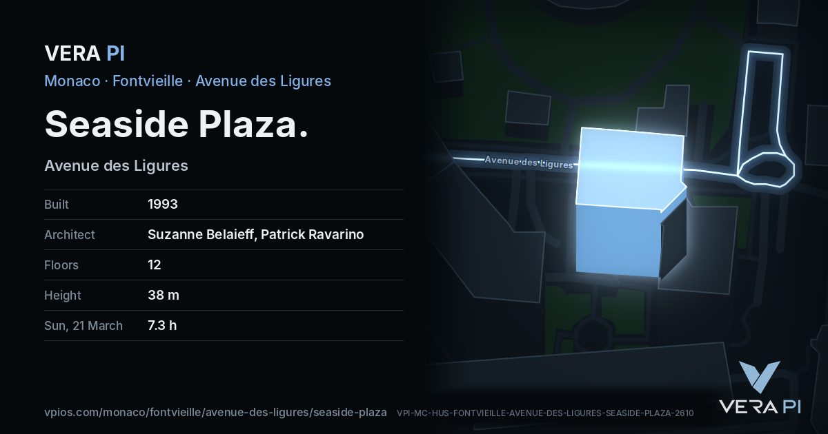 The VERA PI card for Seaside Plaza