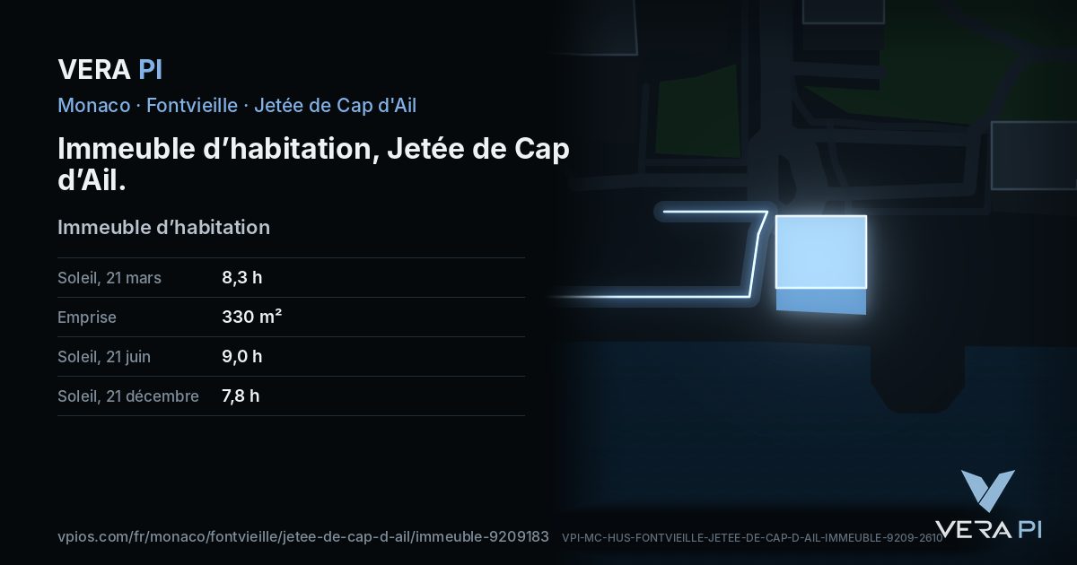 La carte VERA PI de Immeuble d’habitation, Jetée de Cap d’Ail