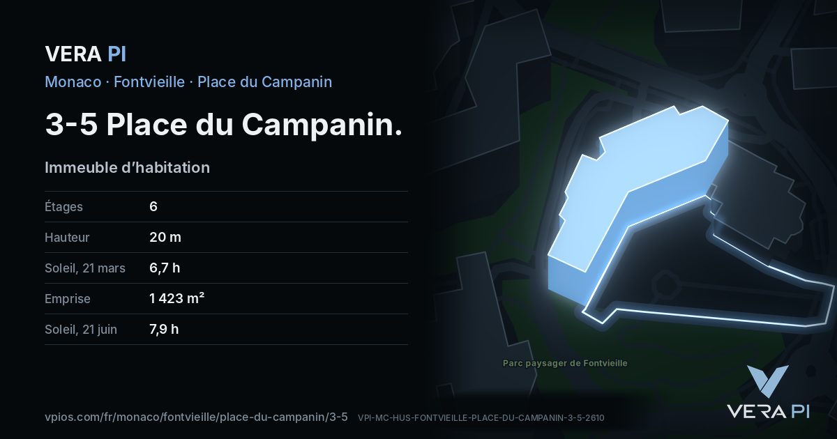 La carte VERA PI de 3-5 Place du Campanin