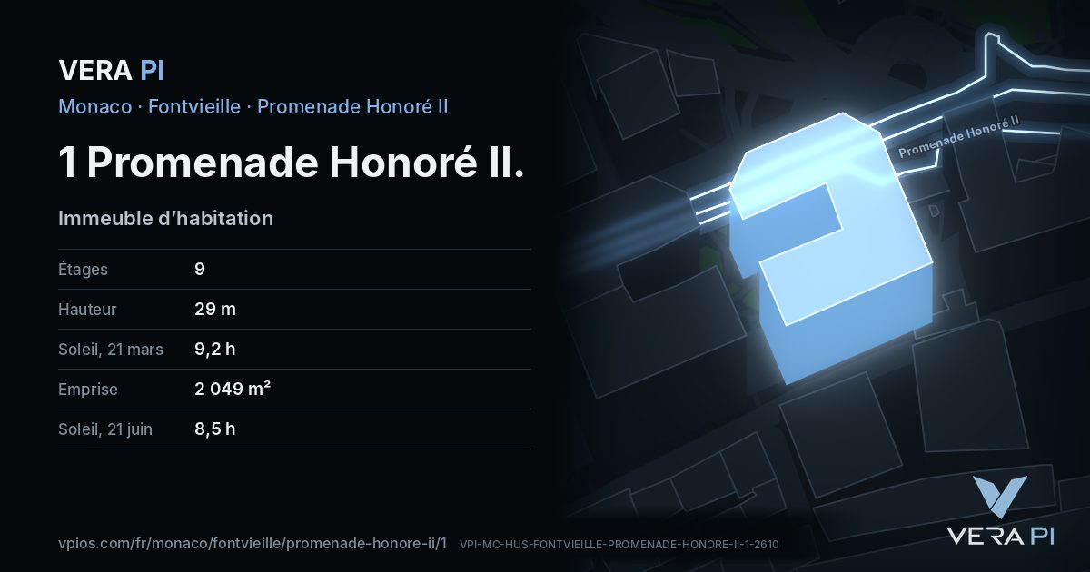 La carte VERA PI de 1 Promenade Honoré II