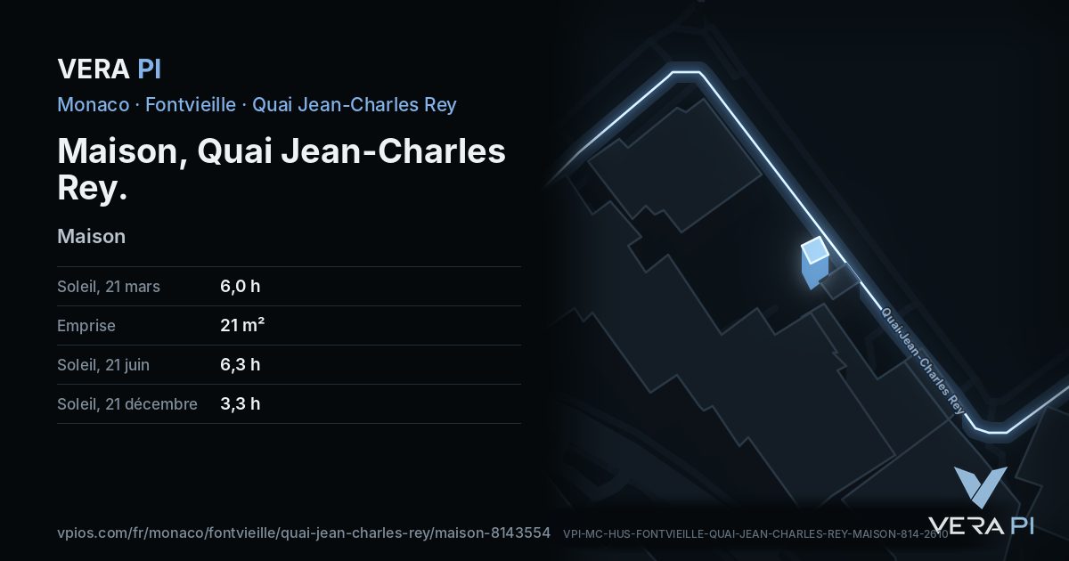 La carte VERA PI de Maison, Quai Jean-Charles Rey