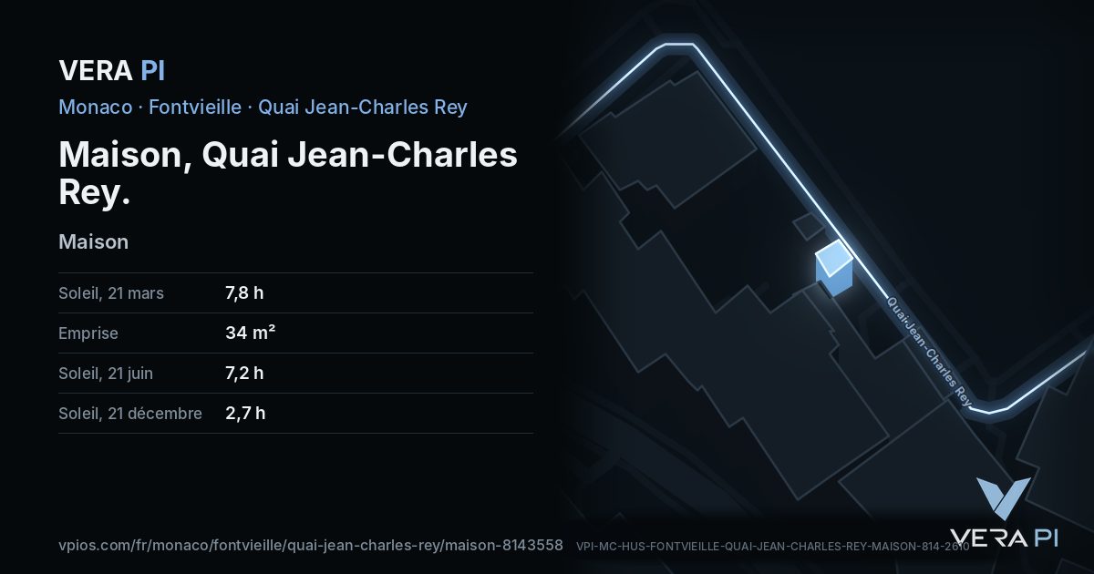La carte VERA PI de Maison, Quai Jean-Charles Rey