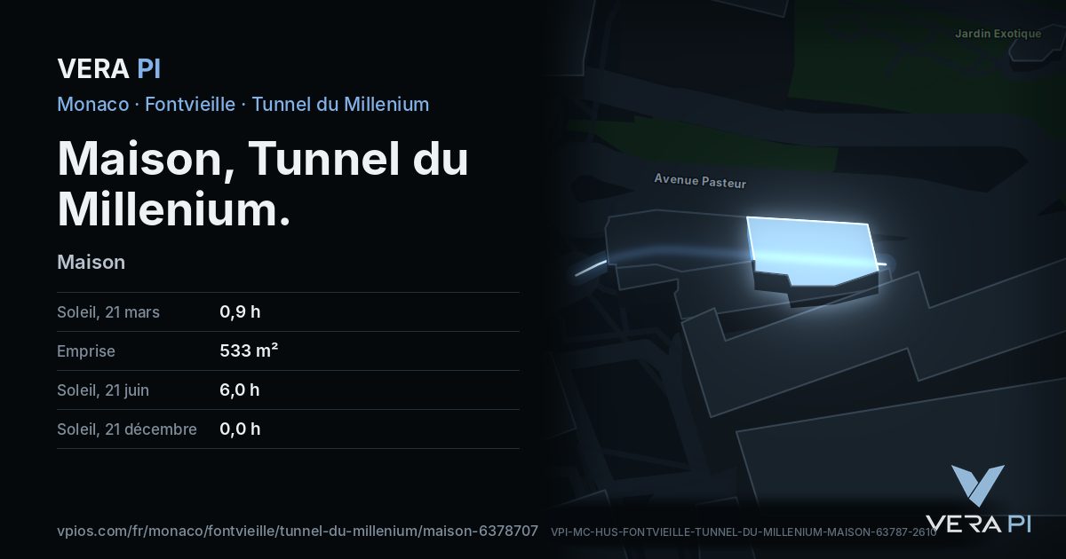 La carte VERA PI de Maison, Tunnel du Millenium