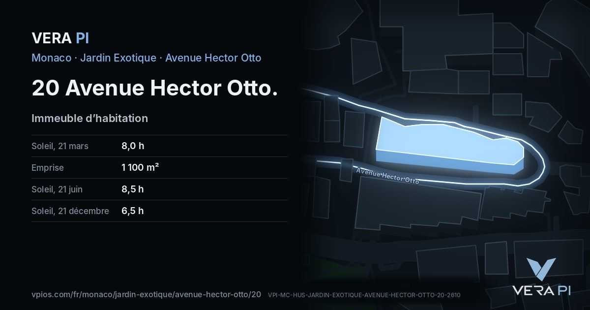 La carte VERA PI de 20 Avenue Hector Otto