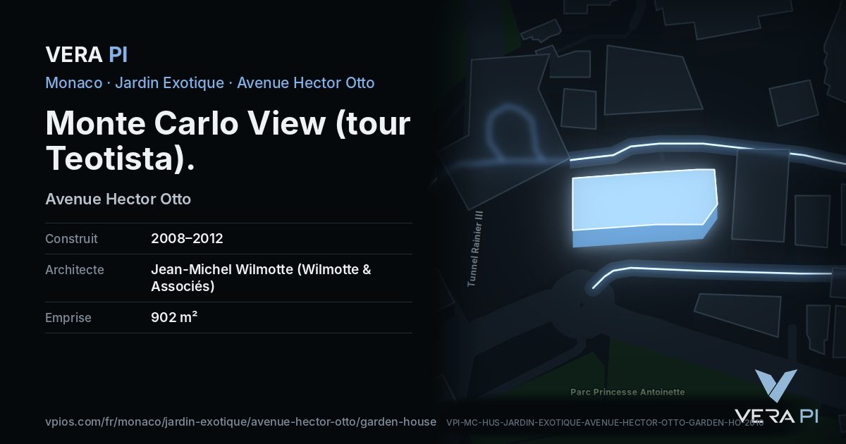 La carte VERA PI de Monte Carlo View (tour Teotista)