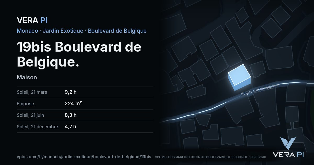 La carte VERA PI de 19bis Boulevard de Belgique