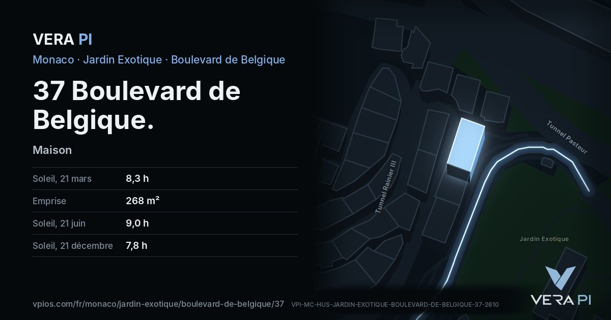 La carte VERA PI de 37 Boulevard de Belgique