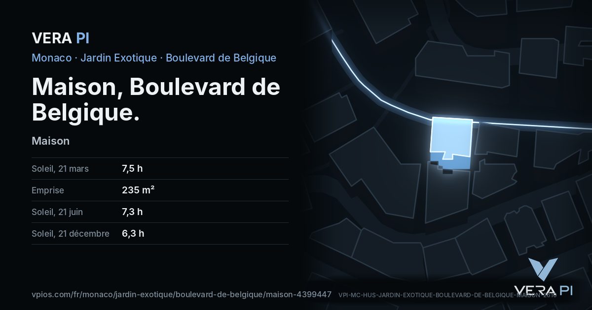 La carte VERA PI de Maison, Boulevard de Belgique
