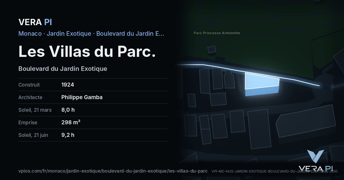La carte VERA PI de Les Villas du Parc
