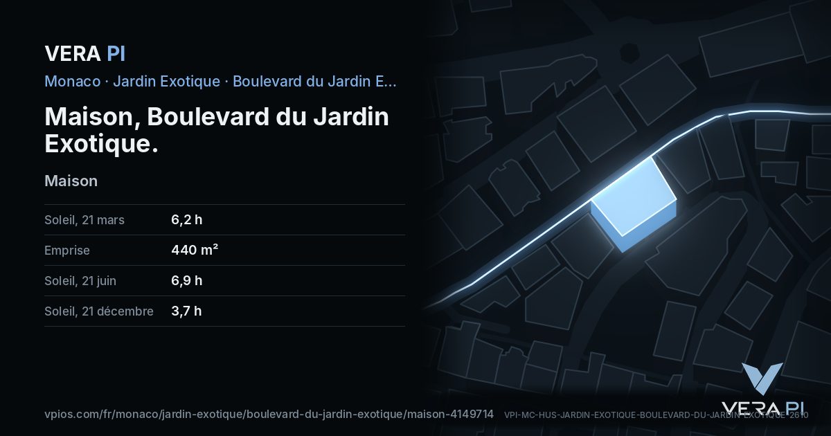 La carte VERA PI de Maison, Boulevard du Jardin Exotique