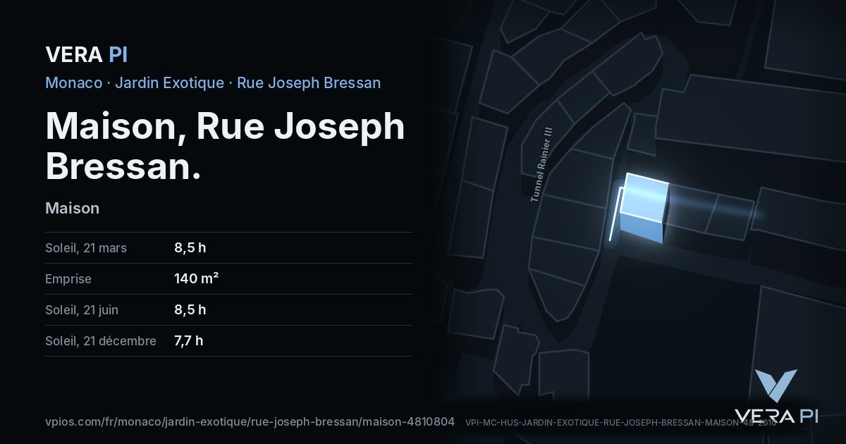 La carte VERA PI de Maison, Rue Joseph Bressan