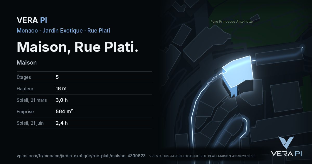 La carte VERA PI de Maison, Rue Plati