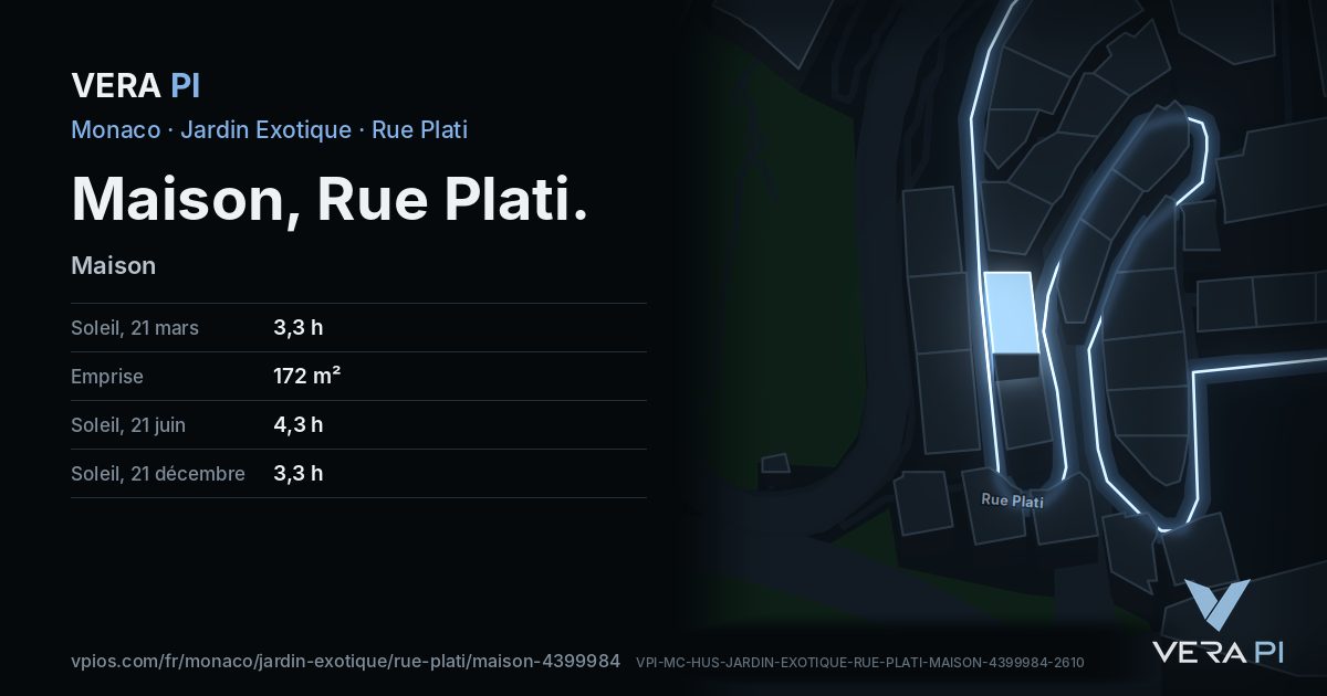 La carte VERA PI de Maison, Rue Plati