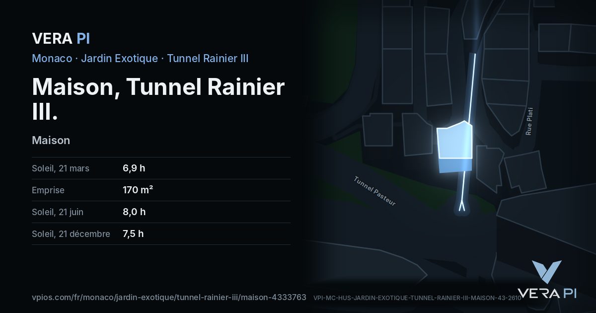 La carte VERA PI de Maison, Tunnel Rainier III