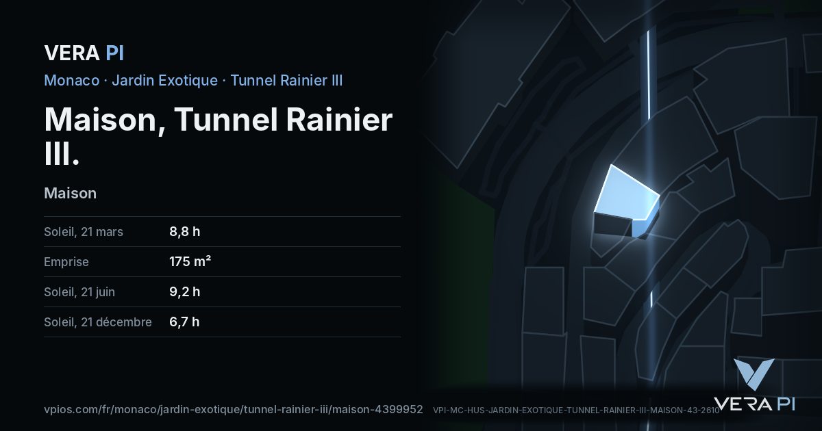 La carte VERA PI de Maison, Tunnel Rainier III