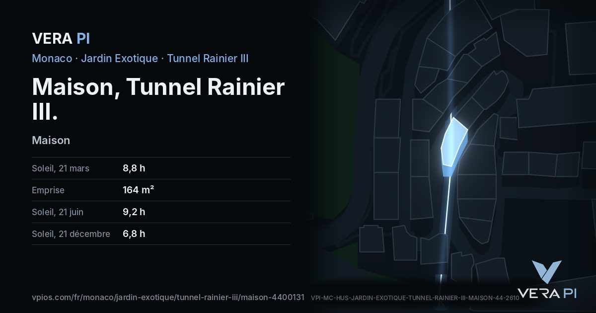 La carte VERA PI de Maison, Tunnel Rainier III