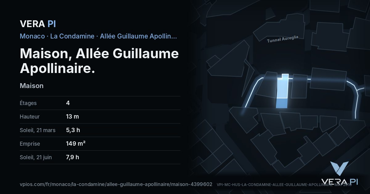 La carte VERA PI de Maison, Allée Guillaume Apollinaire