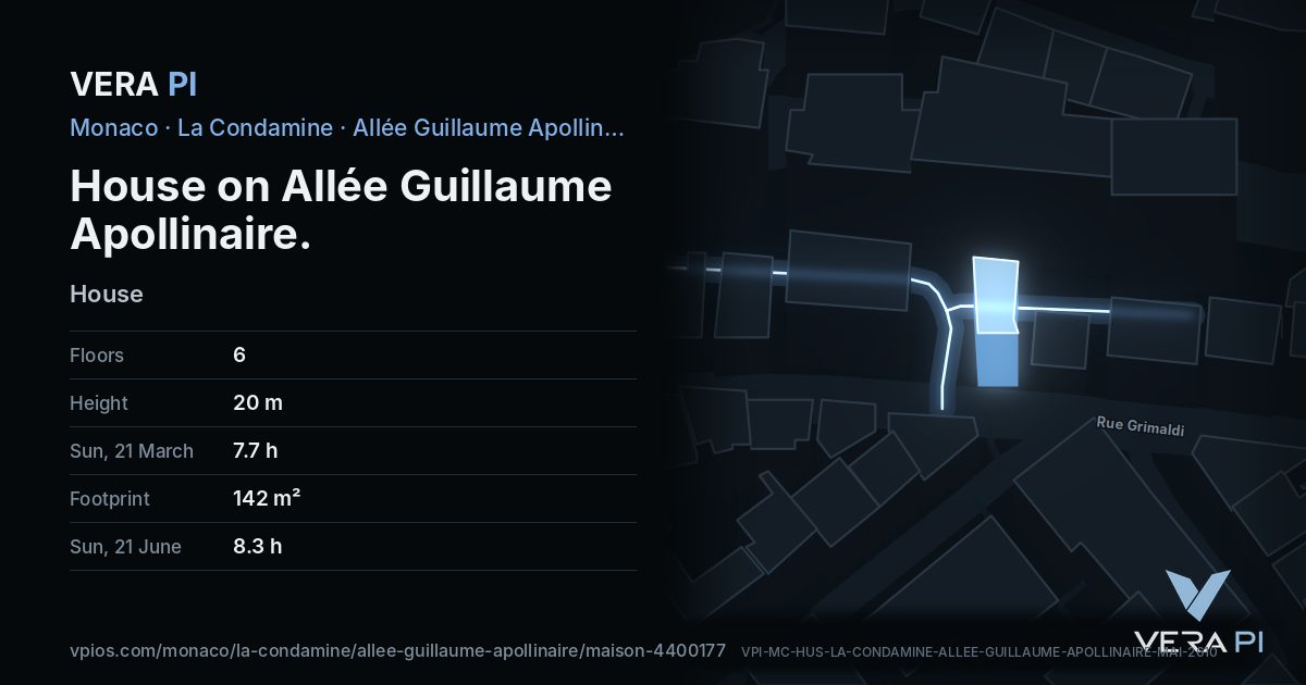 The VERA PI card for House on Allée Guillaume Apollinaire