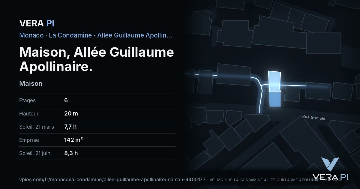 La carte VERA PI de Maison, Allée Guillaume Apollinaire