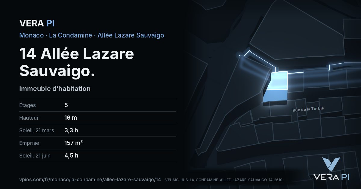 La carte VERA PI de 14 Allée Lazare Sauvaigo