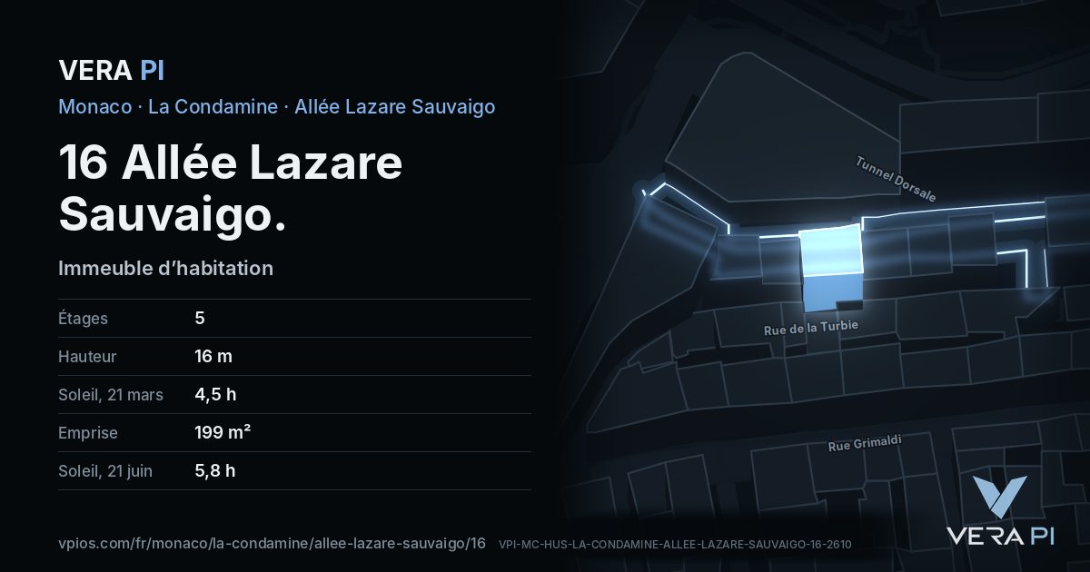 La carte VERA PI de 16 Allée Lazare Sauvaigo