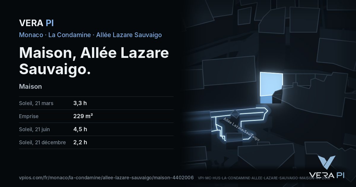 La carte VERA PI de Maison, Allée Lazare Sauvaigo