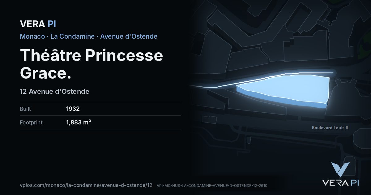 The VERA PI card for Théâtre Princesse Grace
