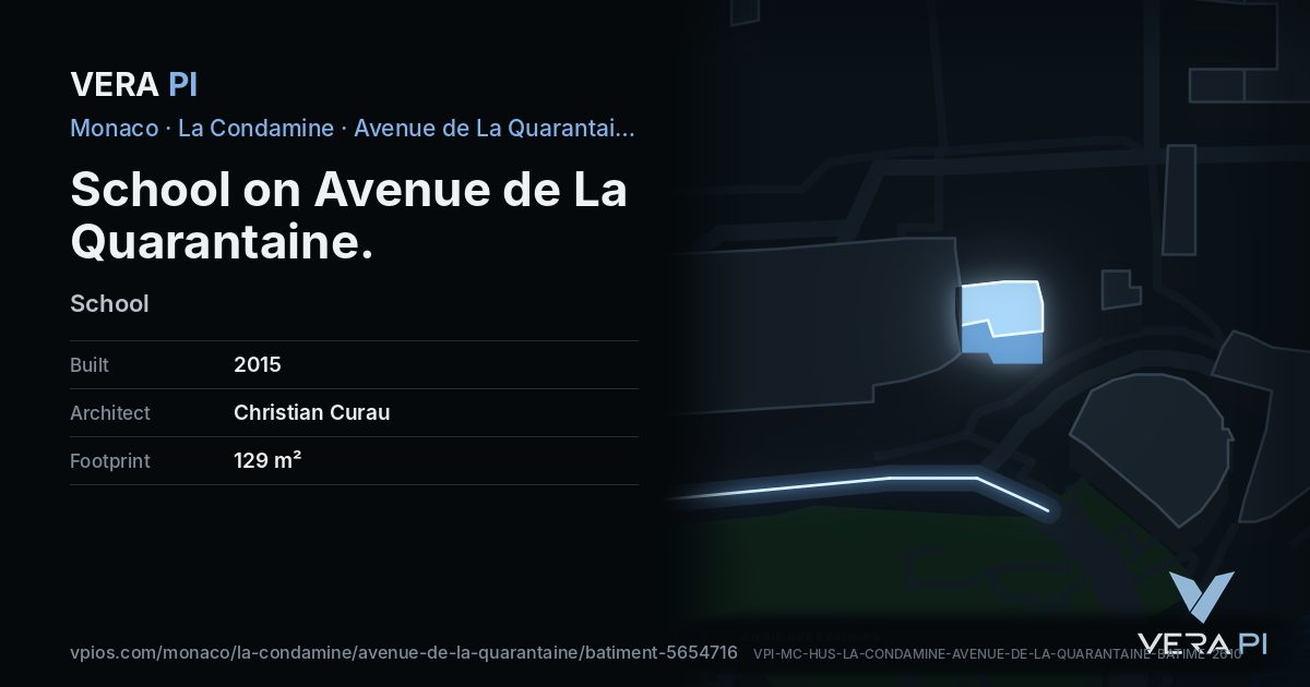 The VERA PI card for School on Avenue de La Quarantaine