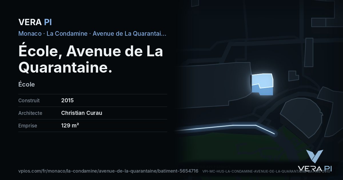 La carte VERA PI de École, Avenue de La Quarantaine