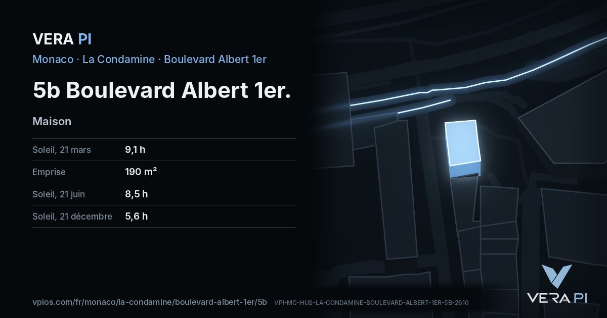 La carte VERA PI de 5b Boulevard Albert 1er