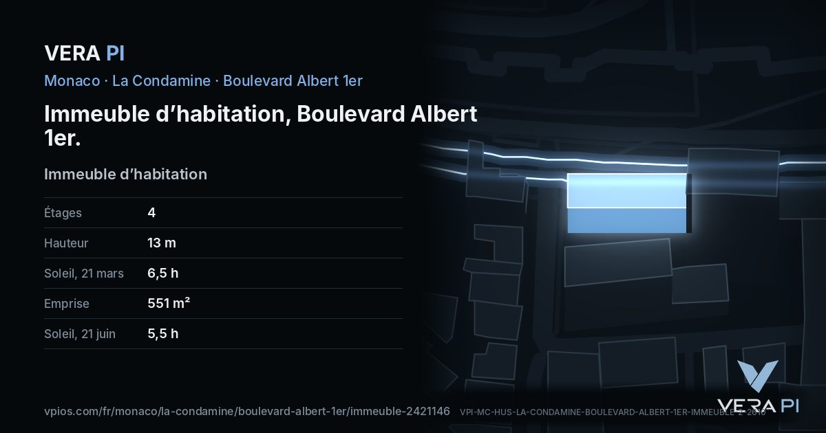 La carte VERA PI de Immeuble d’habitation, Boulevard Albert 1er