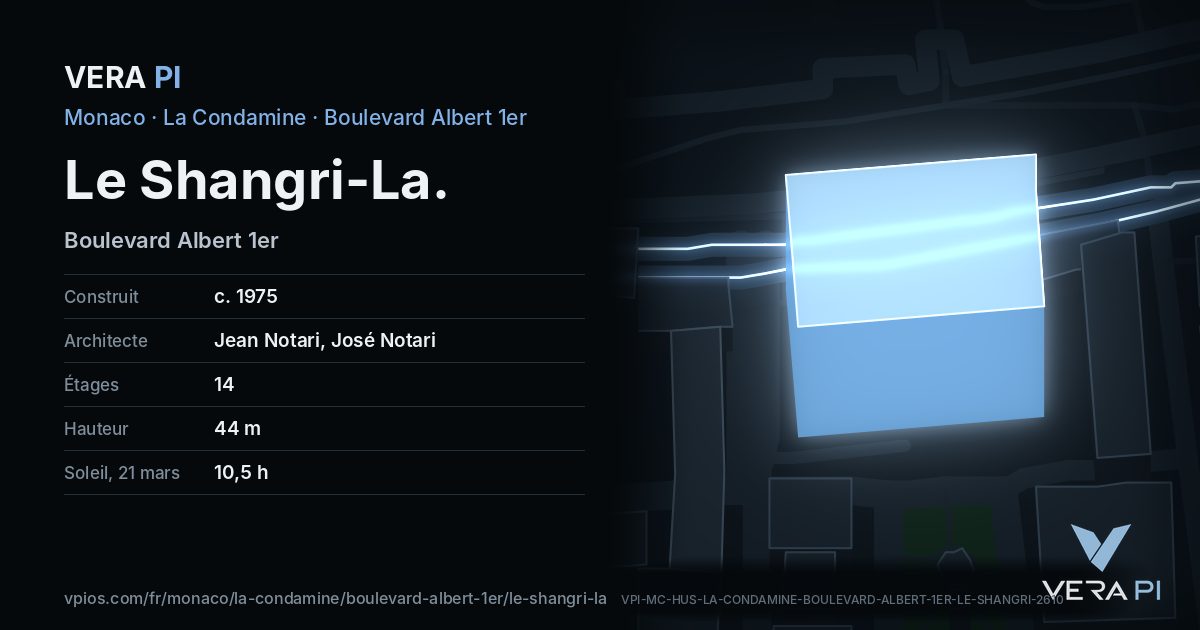 La carte VERA PI de Le Shangri-La