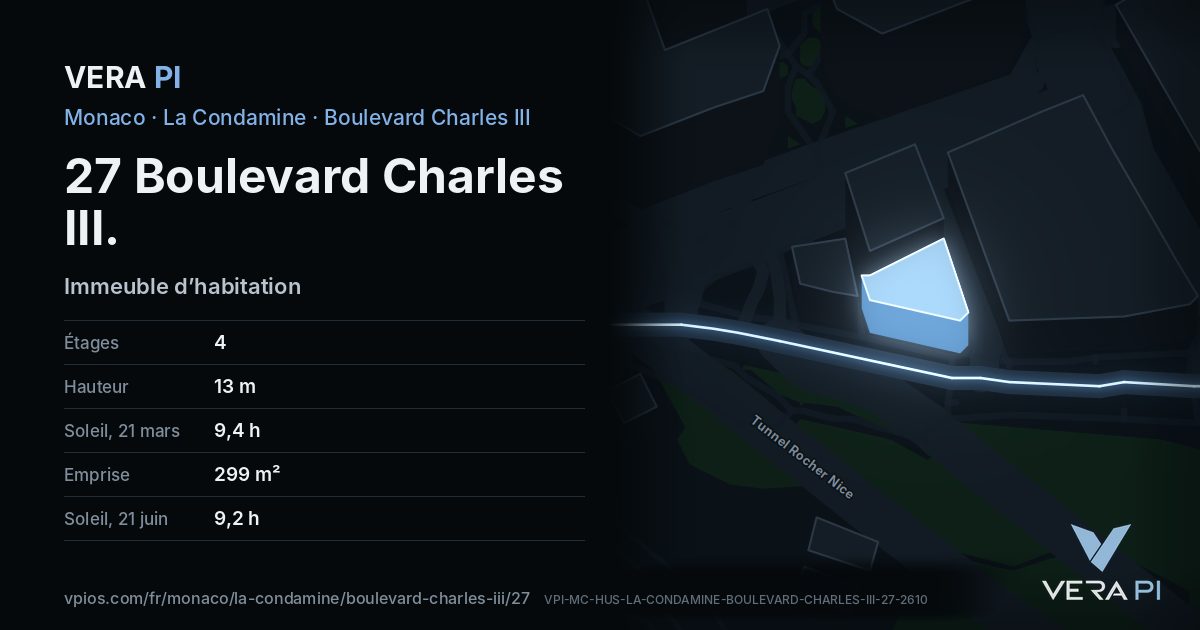 La carte VERA PI de 27 Boulevard Charles III