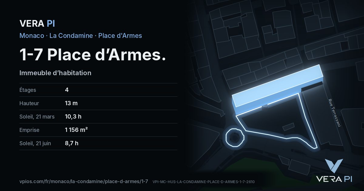 La carte VERA PI de 1-7 Place d’Armes