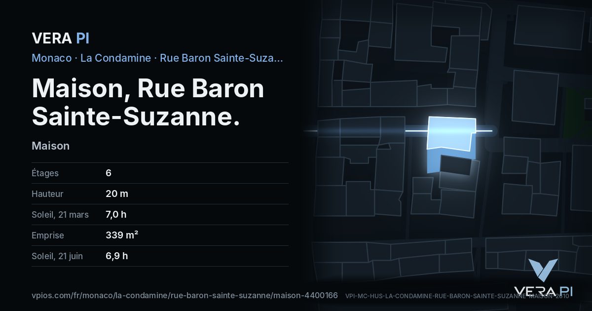 La carte VERA PI de Maison, Rue Baron Sainte-Suzanne
