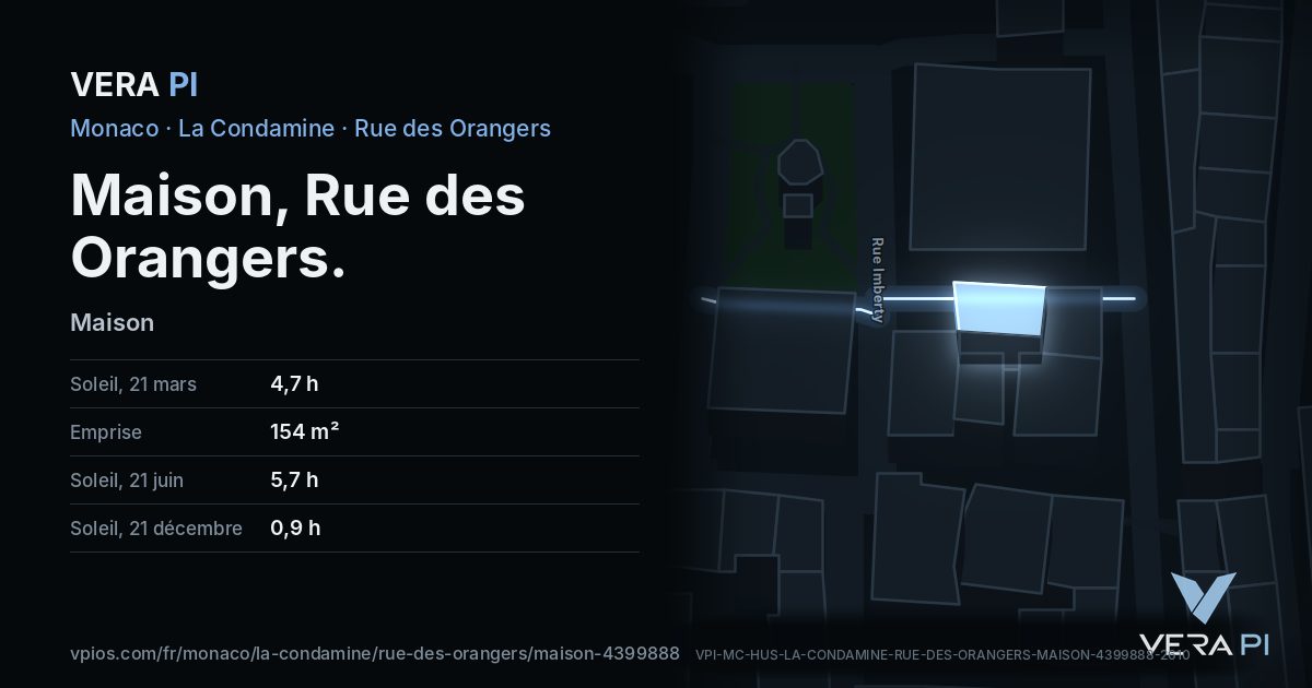 La carte VERA PI de Maison, Rue des Orangers