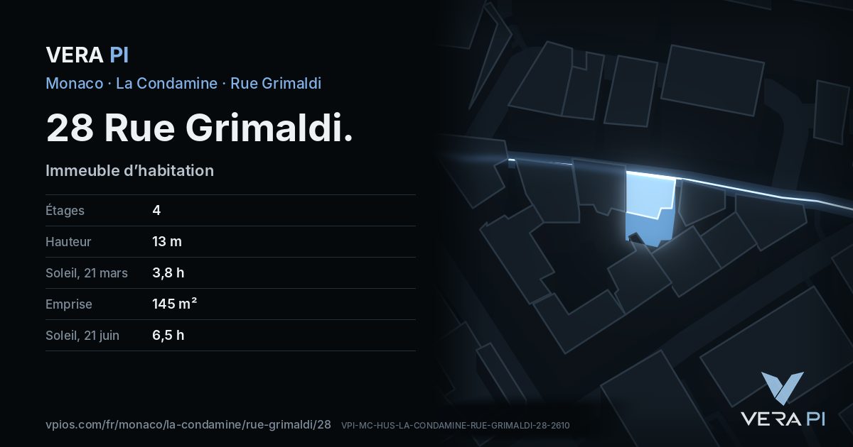 La carte VERA PI de 28 Rue Grimaldi