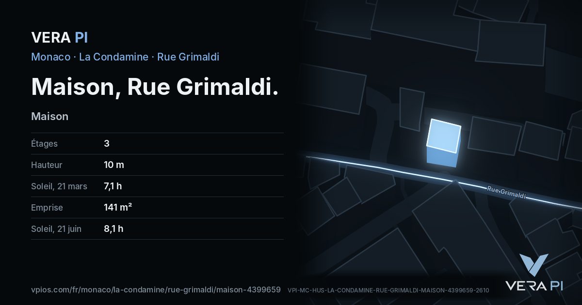 La carte VERA PI de Maison, Rue Grimaldi