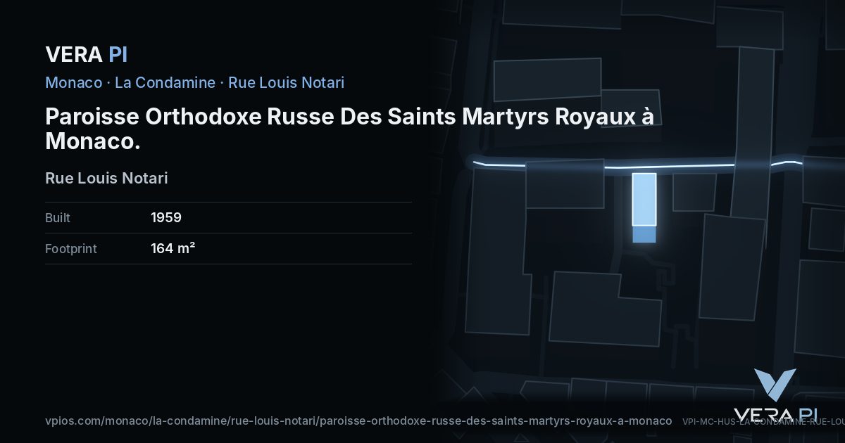 The VERA PI card for Paroisse Orthodoxe Russe Des Saints Martyrs Royaux à Monaco