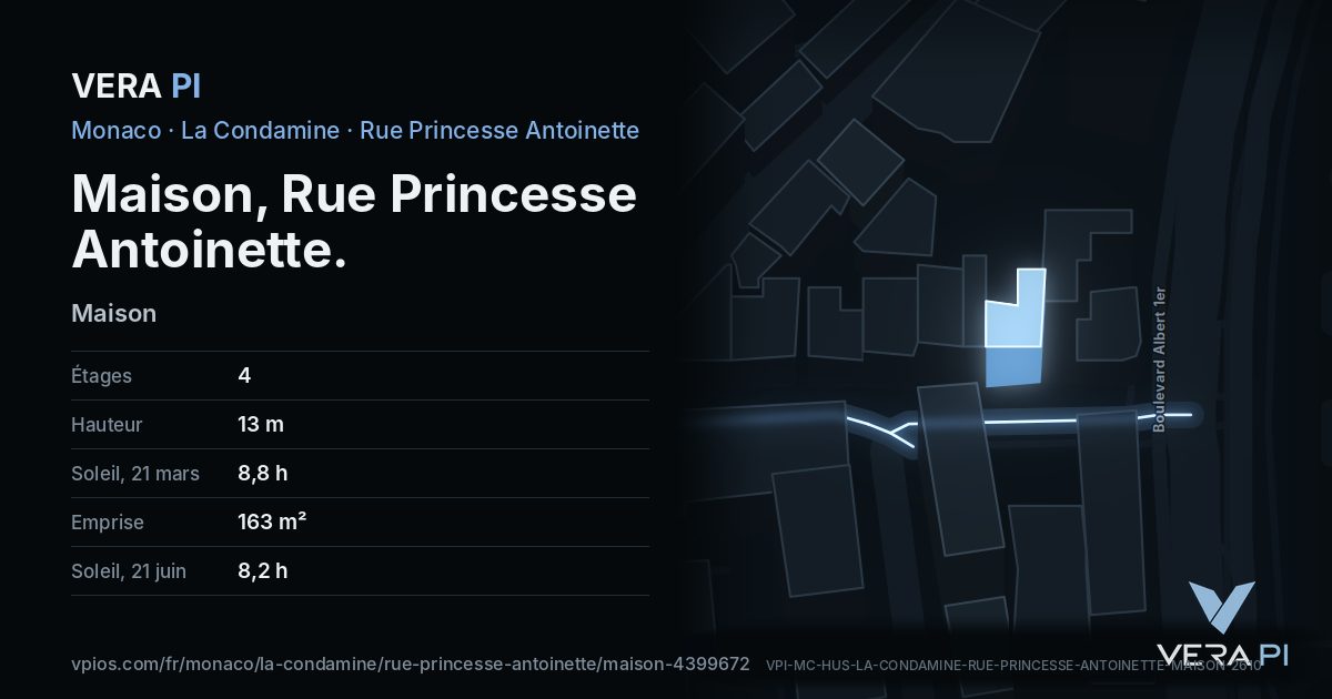 La carte VERA PI de Maison, Rue Princesse Antoinette