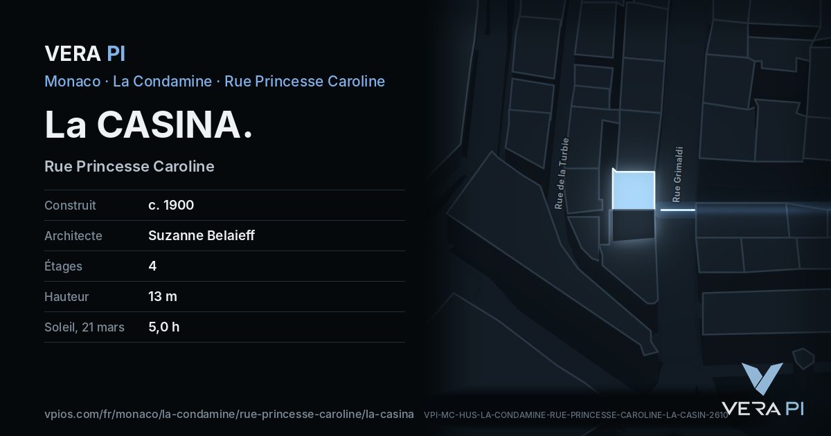 La carte VERA PI de La CASINA