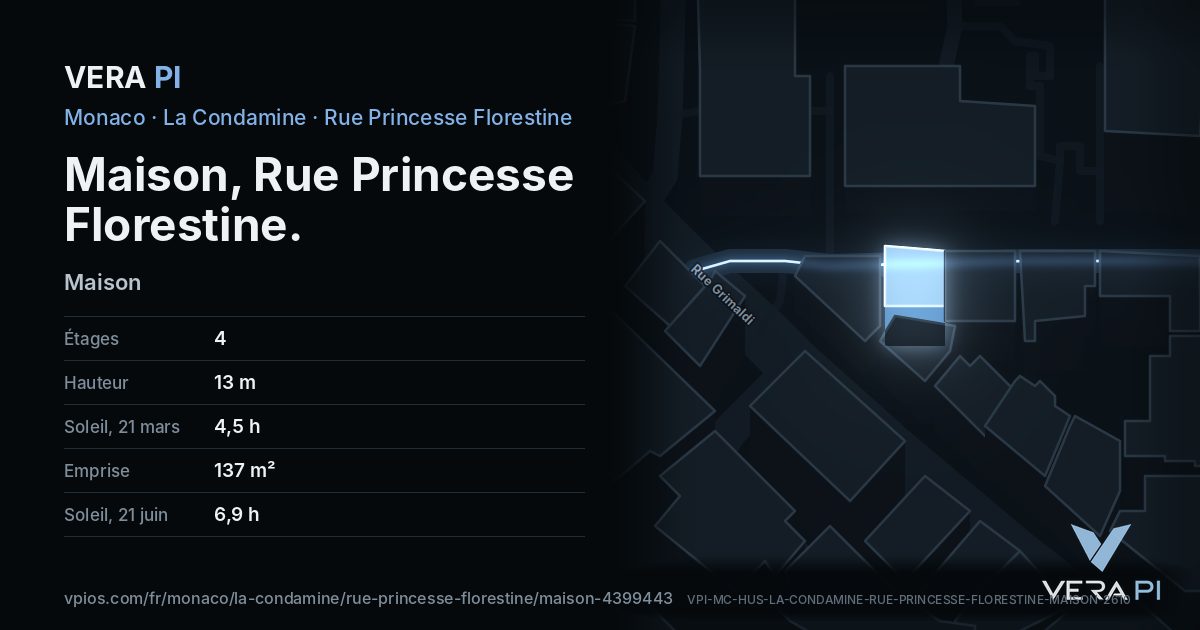 La carte VERA PI de Maison, Rue Princesse Florestine