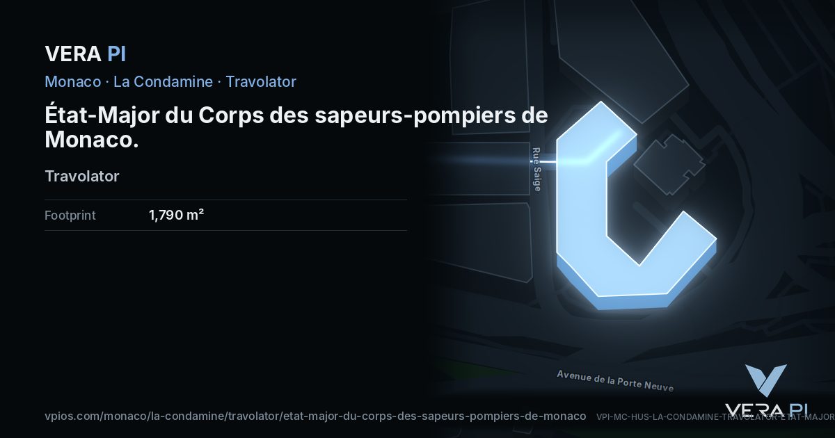 The VERA PI card for État-Major du Corps des sapeurs-pompiers de Monaco