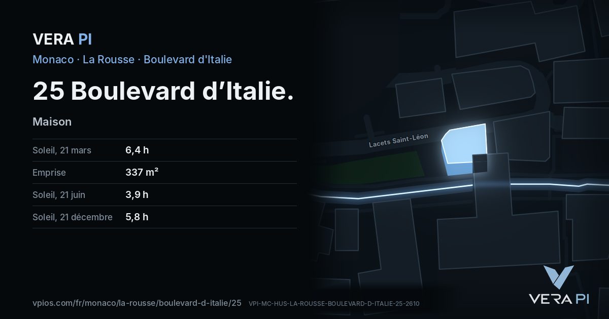 La carte VERA PI de 25 Boulevard d’Italie